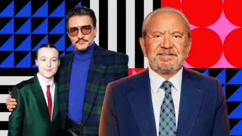 Getty Images/BBC/Naked A composite image of The Last Of Us stars and Alan Sugar