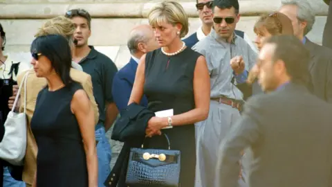 Getty Images Lady Diana, Princess of Wales, attends the last tribute to Italian fashion designer Gianni Versace at Milan Cathedral (Duomo di Milano)
