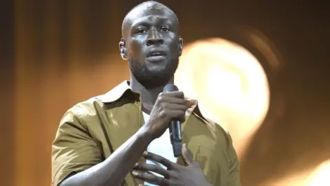 Getty Images Stormzy headlines the main stage during his 'This Is What We Mean Day' at All Points East Festival 2023 at Victoria Park on August 18, 2023 in London, England