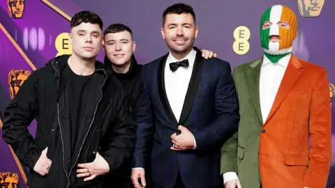 PA Media Kneecap attend the 2025 Bafta Awards 