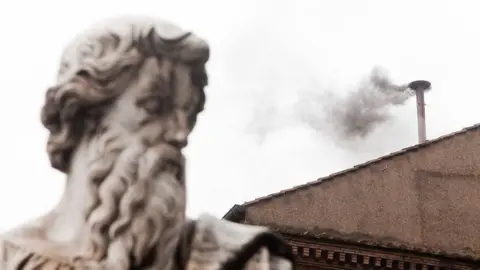 Getty Images An image of smoke rising from the Vatican.