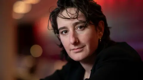 Getty Images Yael van der Wouden, author of 'The Safekeep', during the Booker Prize 2024 Shortlist photocall at The Royal Festival Hall on November 11, 2024 in London, England